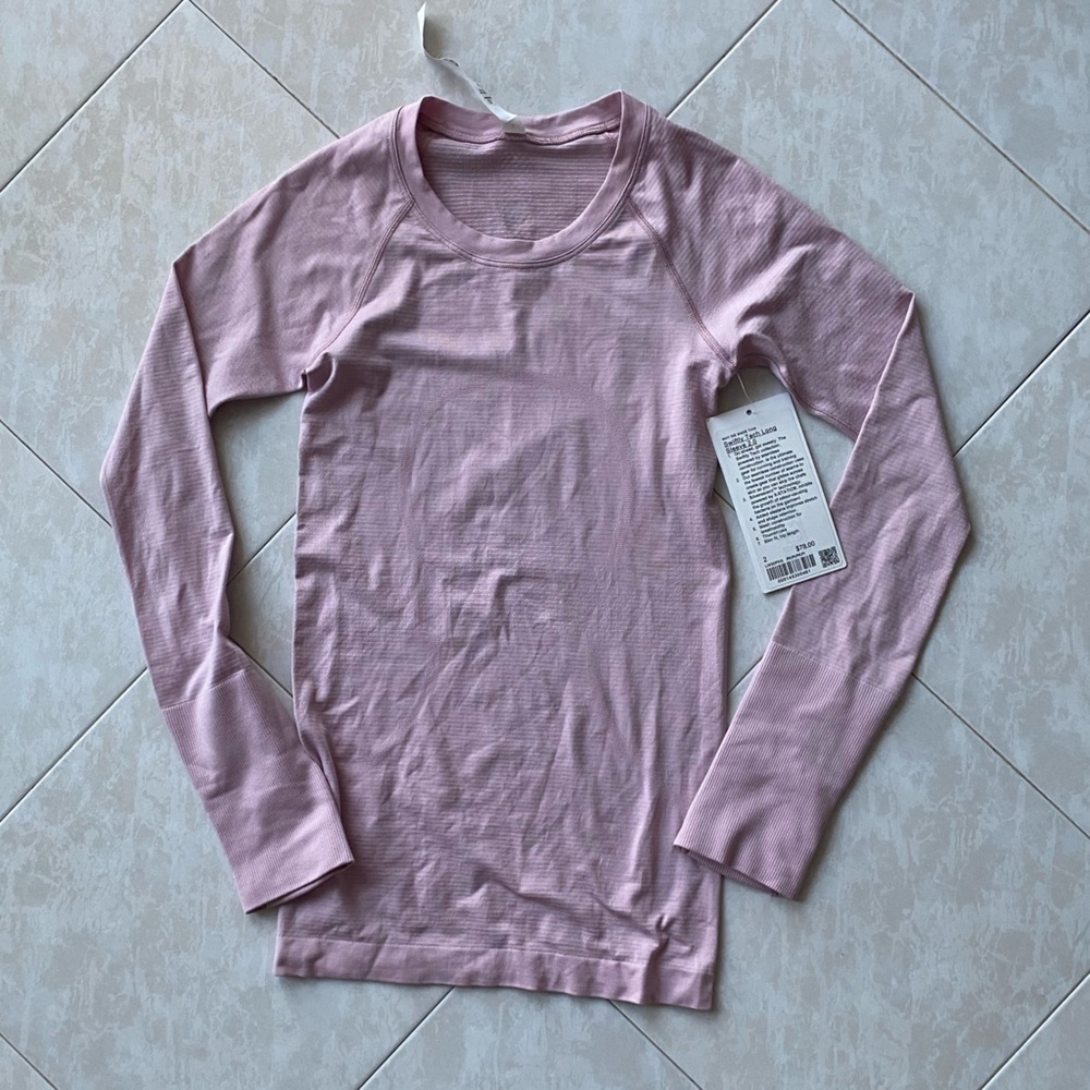Size 2 pink peony long sleeve swiftly tech